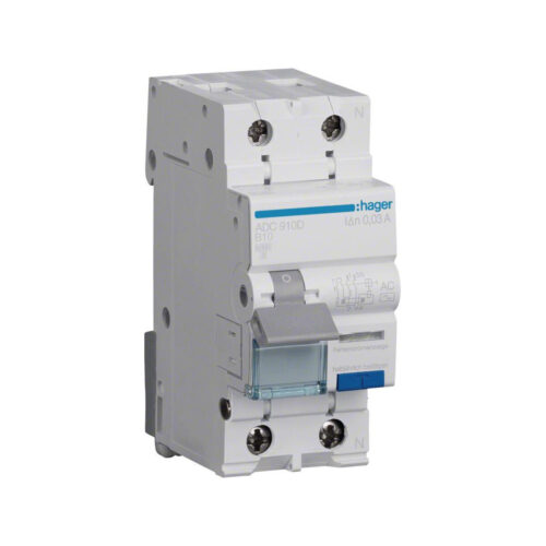 Wyłącznik różnicowo‑nadprądowy RCBO 2P B10A 0,03A Typ AC ADC910D Hager