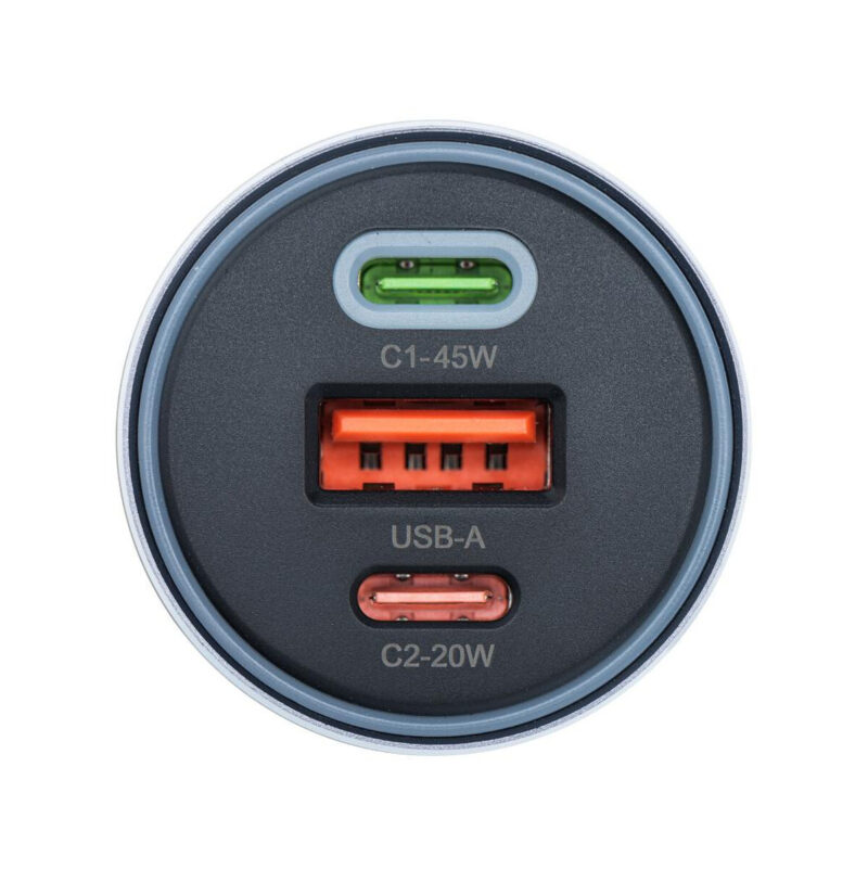 ŁADOWARKA SAMOCHODOWA Forcell F-Energy 65 W 2x USB-C 1x USB-A PD 3.0 QC 4.0 SZARA