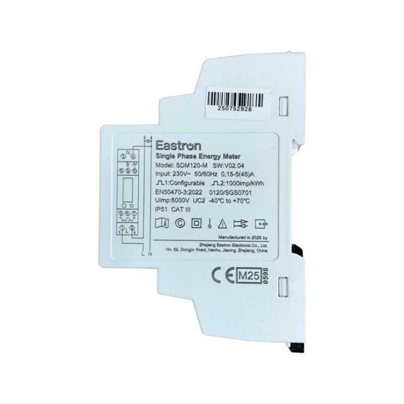 Licznik energii jednofazowy z Modbus dwukierunkowy VCX SDM120M (MID)