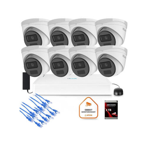 Zestaw monitoringu Hilook 8x kamera IPC-T221H-C z dyskiem 2TB