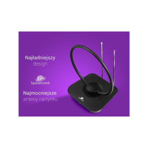 Antena pokojowa DVB-T2 Spacetronik Locus TV zasilacz 45dB