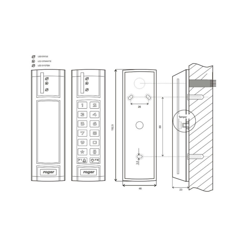 Kontroler dostępu ROGER PR312EM-BK