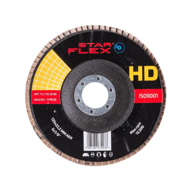 Tarcza listkowa ceramiczna Star Flex T29 SG INOX 125-22 gran 60 TLC1252260