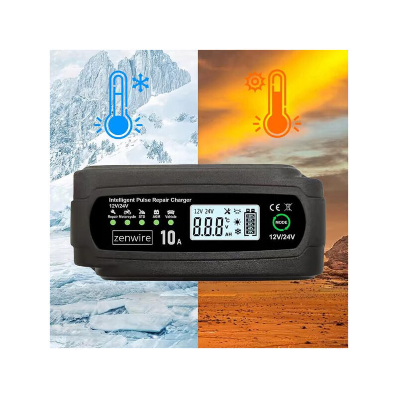 Prostownik Ładowarka Akumulatorów Samochodowy z Funkcją Naprawy 12V 24V 10A Zenwire JMD-10