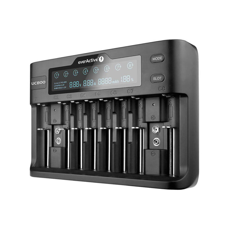 Ładowarka do akumulatorków cylindrycznych Li-ion oraz Ni-MH everActive UC-800