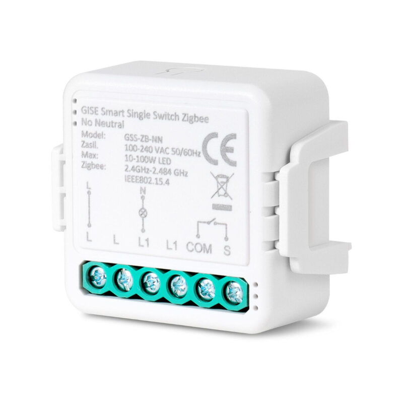 GISE Smart Pojedynczy moduł przekaźnikowy (bez N) Zigbee | Tuya | GSS-ZB-NN