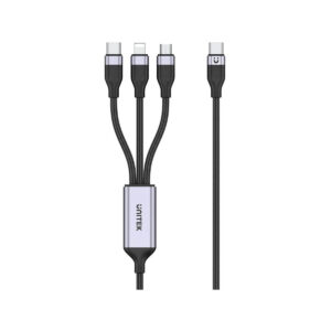 Unitek przewód ładujący USB 3 w 1 czarny