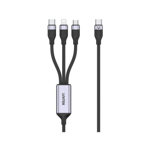 Unitek przewód ładujący USB 3 w 1 czarny
