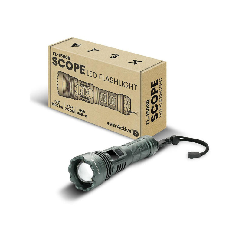 Latarka ręczna LED everActive FL-1500R Scope 1500 lumenów IPX4