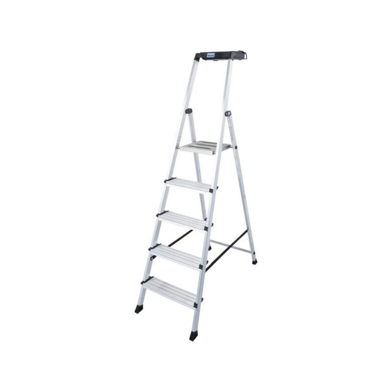 Drabina aluminiowa jednostronna Krause SECURY MultiGrip 1x5 z półką