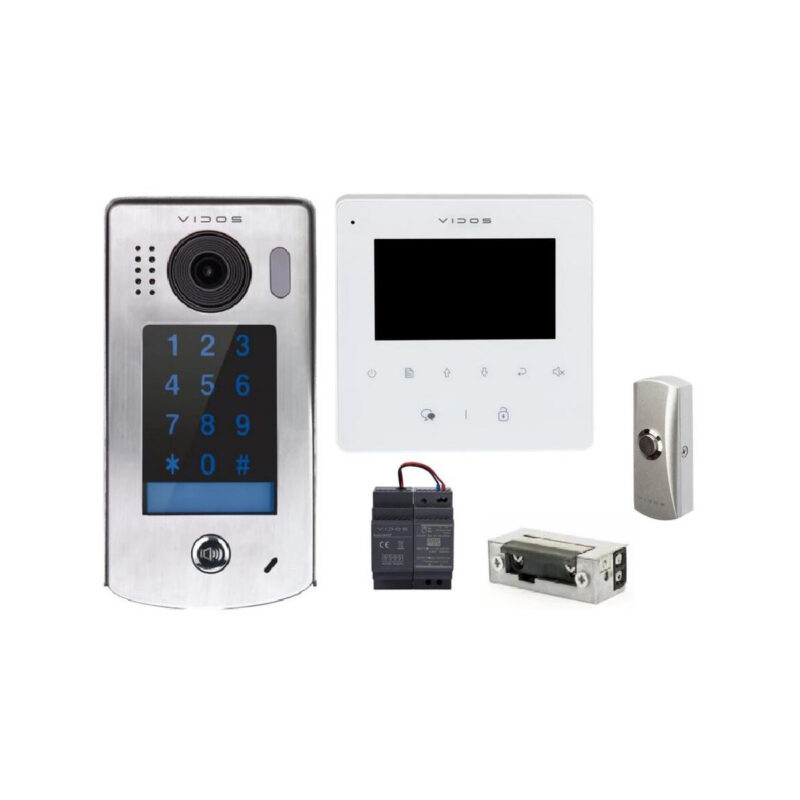 WIDEODOMOFON VIDOS DUO S1301D/M1022W + PRZYCISK + ELEKTROZACZEP