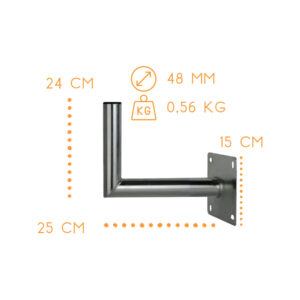 UCHWYT ŚCIENNY KĄTOWY AL USL-48/250AL CORAB