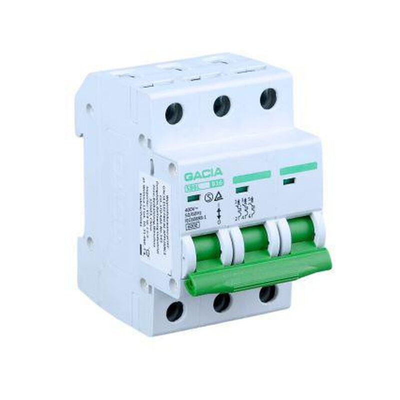 Wyłącznik nadmiarowoprądowy,6kA,B,3-pola,16A GACIA SB6L B 3P 16A