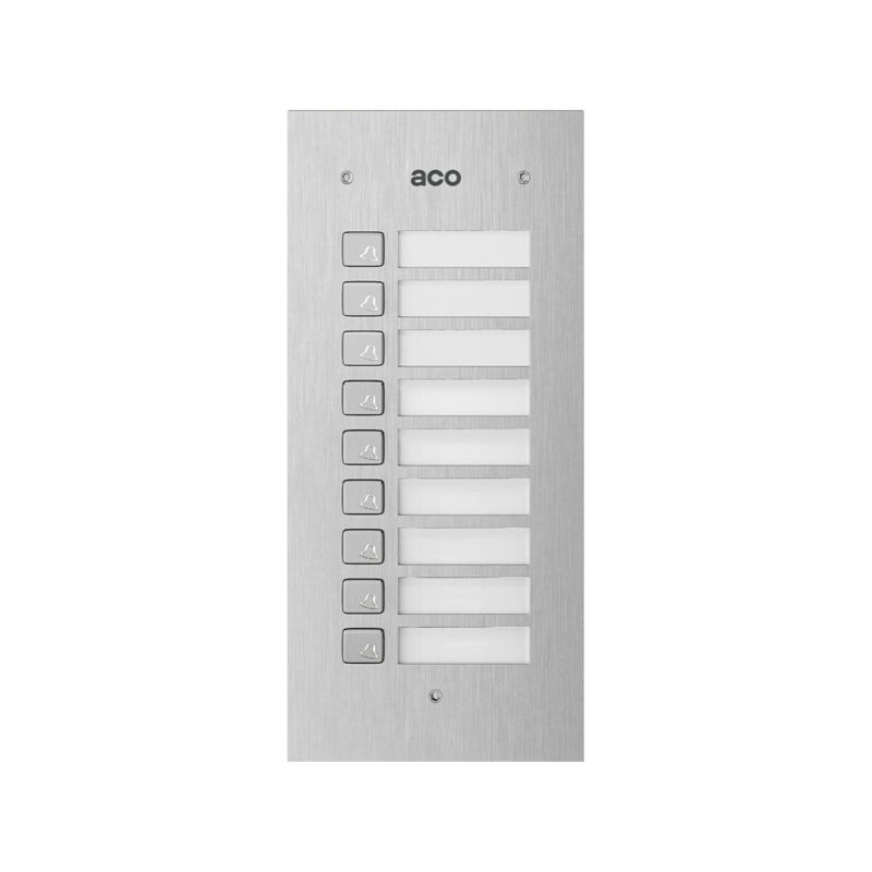ACO COMO-MOD-9NP Podświetlany panel listy lokatorów z 9 przyciskami do FAMILIO