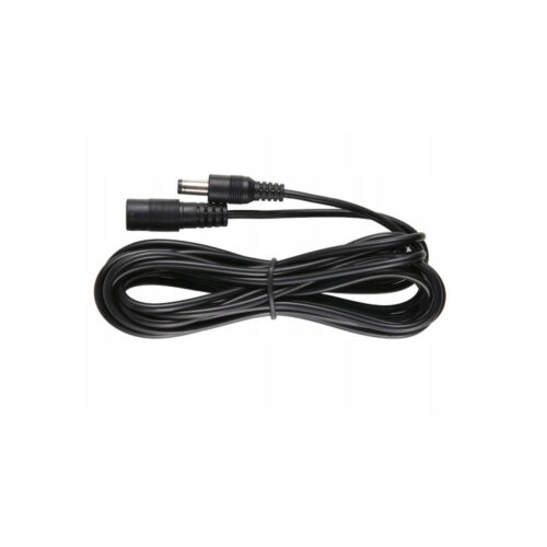 Przedłużacz DC 5.0m dwużyłowy 2x0.5mm2 w oplocie wtyk/gniazdo 2.1x5.5 mm