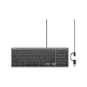 Klawiatura przewodowa Unitek SlimTap USB-C/USB-A
