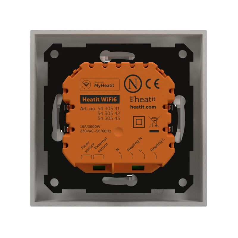 Termostat Heatit WiFi6 White RAL 9003 Wi-Fi Thermostat 3600W 16A