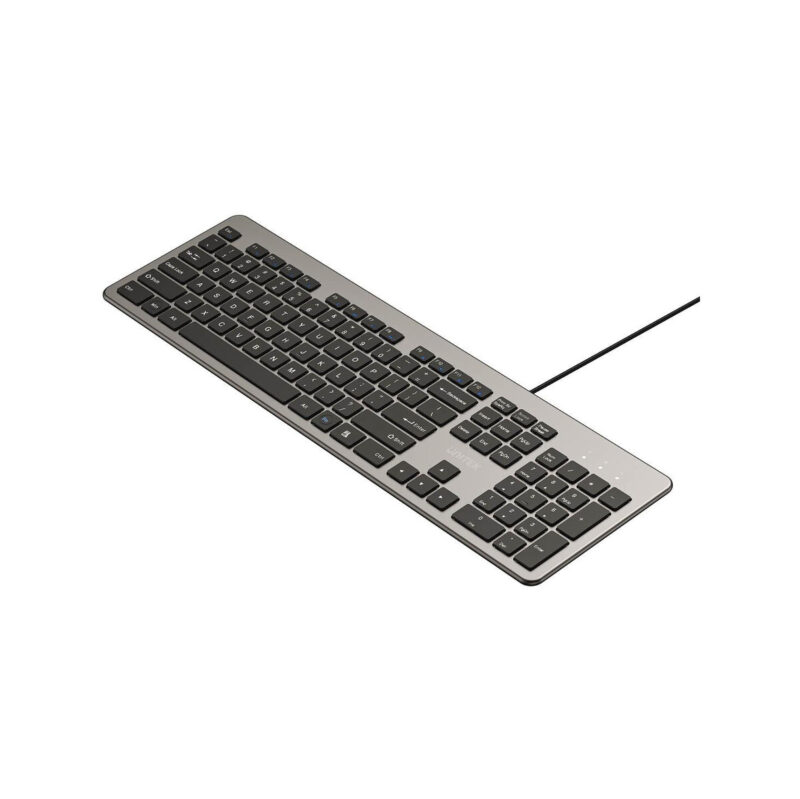 Klawiatura przewodowa Unitek SlimTap USB-A, szara