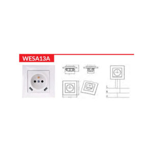 Gniazdo pojedyncze z uziemieniem z USB VCX WESA LC 13A Biały