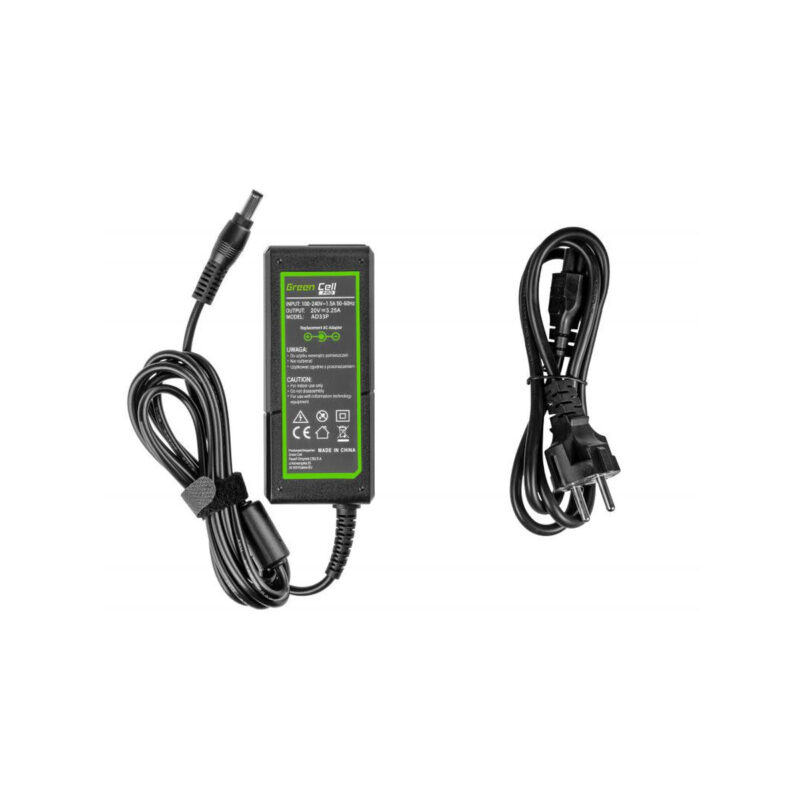 ZASILACZ ŁADOWARKA DO LAPTOPA LENOVO Green Cell PRO AD33P 20V 3,25A 65W 5,5mm/2,5mm