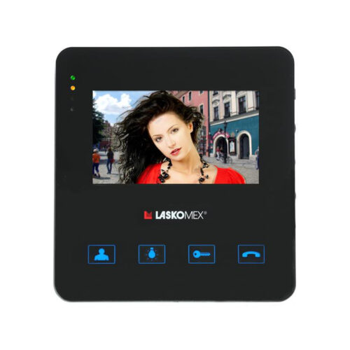 Laskomex Monitor MVC-8251 CZARNY KOLOR 4.3 cala z obsługą centrali portierskiej PR1, funkcją otwierania bramy.