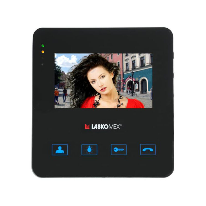 Laskomex Monitor MVC-8251 CZARNY KOLOR 4.3 cala z obsługą centrali portierskiej PR1, funkcją otwierania bramy.