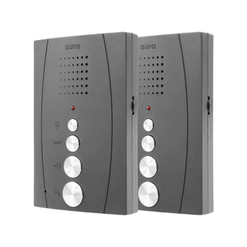 DOMOFON ''EURA'' ADP-51A3 ''DIFESA'' - 1-rodzinny, 2 unifony, interkom, grafit