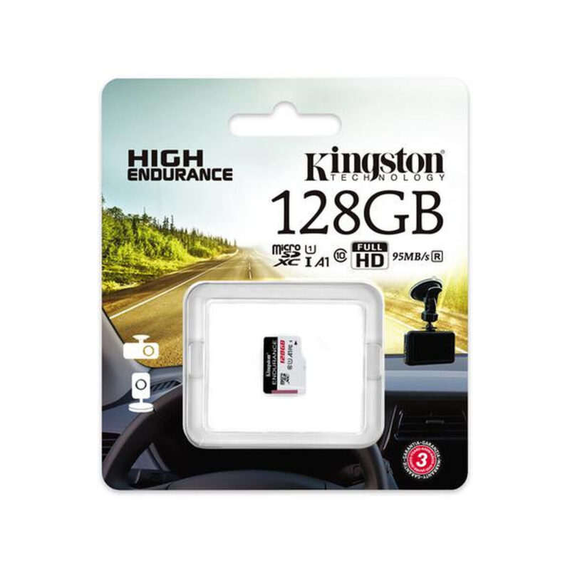 Karta pamięci microSD Kingston High-Endurance UHS-I 128GB 24/7 (rejestratory i monitoring)