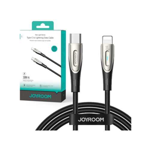 Kabel USB-C / Lightning Joyroom Star-Light Series SA27-CL3 120cm 30W w oplocie czarny