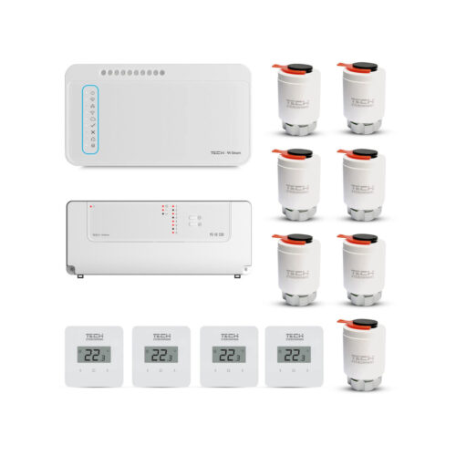 TECH STEROWNIKI Zestaw bezprzewodowej kontroli strefowej ogrzewania podłogowego