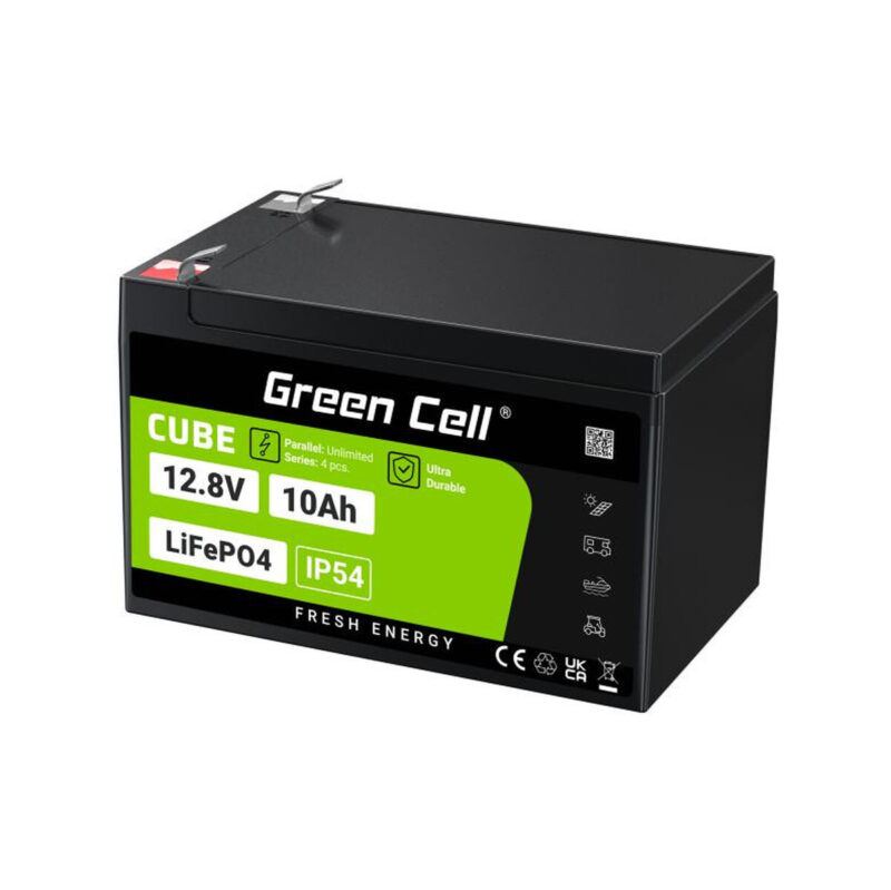 AKUMULATOR LITOWO-ŻELAZOWO-FOSFORANOWY LiFePO4 Green Cell Cube 12.8V 10Ah LFPGC12V10AH