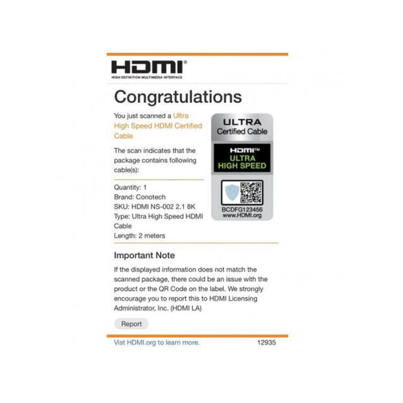 KABEL HDMI Conotech NS-002 ver.2.1 ULTRA HIGH SPEED 8K - 2m
