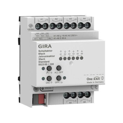 GIRA aktor przekaźnikowy/żaluzjowy 6x/3x 16 A standard KNX ONE 502300