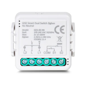 GISE Smart Podwójny moduł przekaźnikowy (bez N) Zigbee | Tuya | GDS-ZB-NN