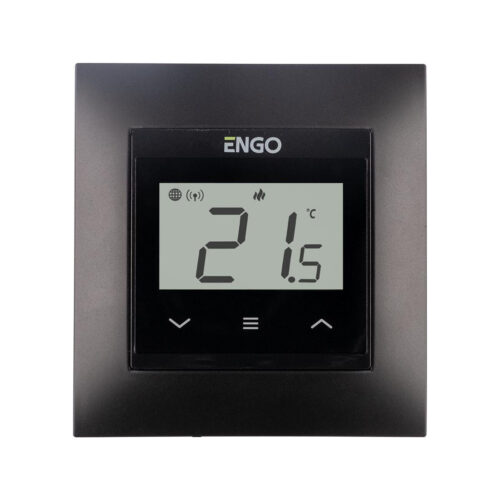 ENGO Controls E55-B - Regulator temperatury do ramki 55x55, 230V, czarny, Internetowy, Wi-Fi