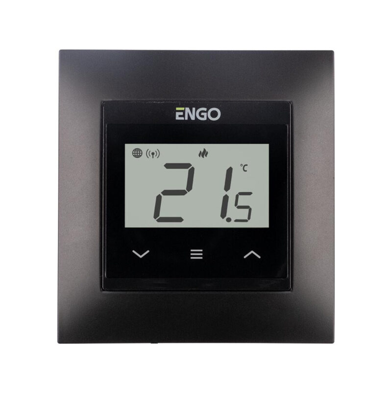ENGO Controls E55-B - Regulator temperatury do ramki 55x55, 230V, czarny, Internetowy, Wi-Fi