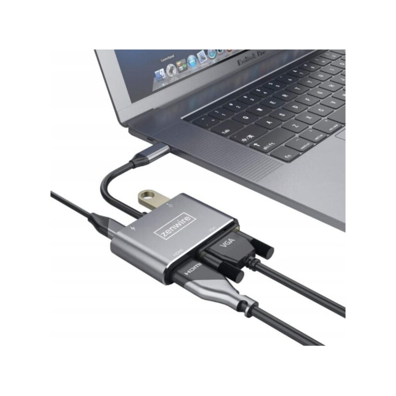 ADAPTER HUB Przejściówka USB-C 4W1 HDMI 4K VGA USB Zenwire BYL-2310