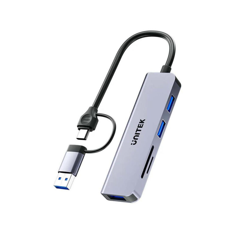 Unitek Hub 5w1 USB-A/C 5 Gbps z czytnikiem kart SD i micro SD