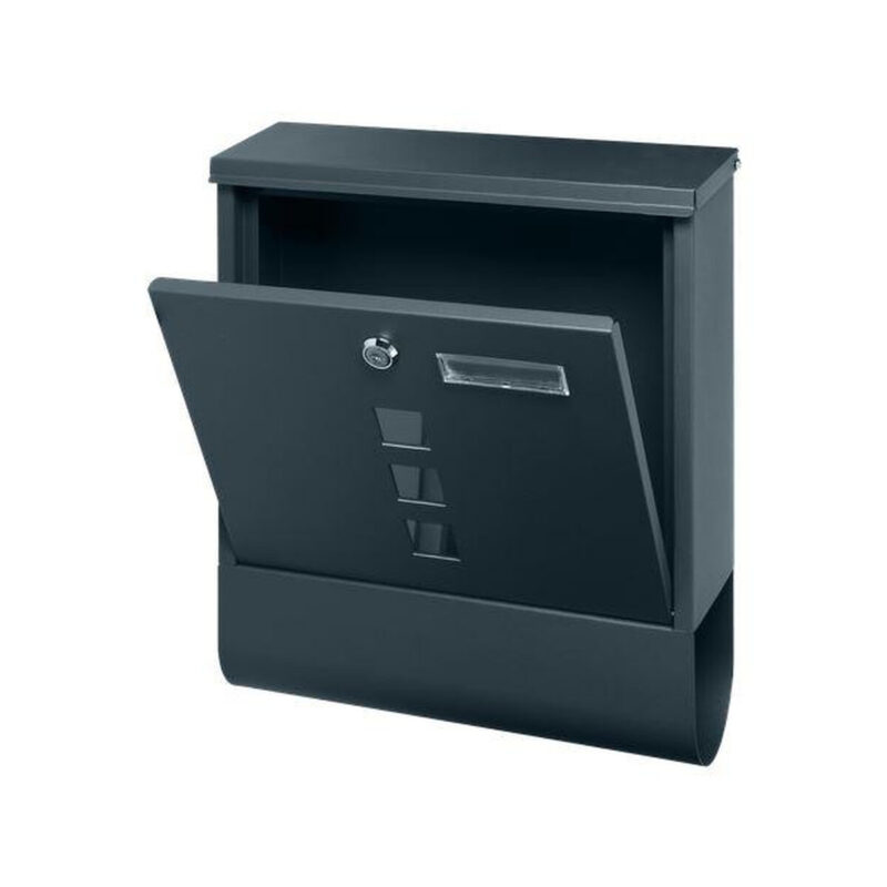 Skrzynka na listy HAITI z gazetnikiem, wizytownikiem i okeinkami, antracyt