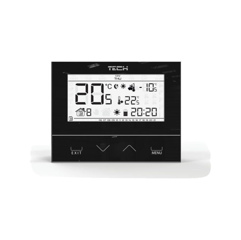 Przewodowy dwustanowy regulator pokojowy czarny ST-292v3 Tech sterowniki