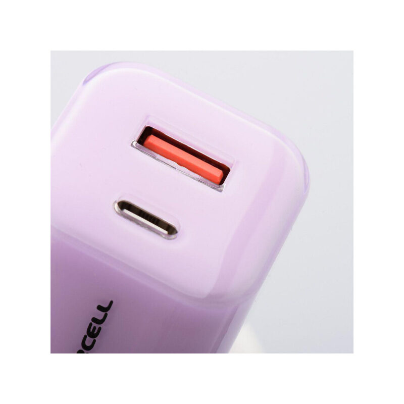 6b9a1a32fb6cc49f05147b6d41c8a93c_original ŁADOWARKA SIECIOWA Forcell F-Energy GaN III VT-41 33 W 1x USB-C 1x USB-A PD 3.0 QC 4.0 FIOLETOWA