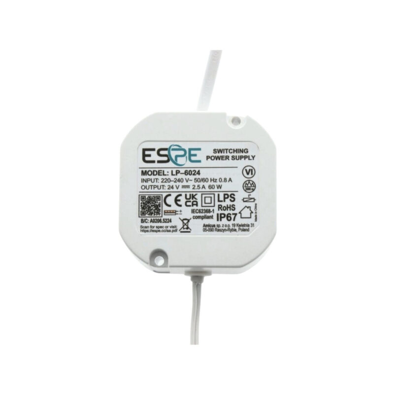 ZASILACZ IMPULSOWY DOPUSZKOWY ESPE LP-6024 24V/60W/2.5A IP67