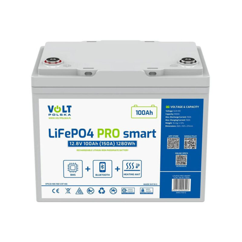 6c853592f66d9e1411bdebc667878964_original Akumulator LiFePO4 Volt Polska PRO SMART 12,8V 100 Ah (150A) BMS BLUETOOTH + MATA GRZEWCZA