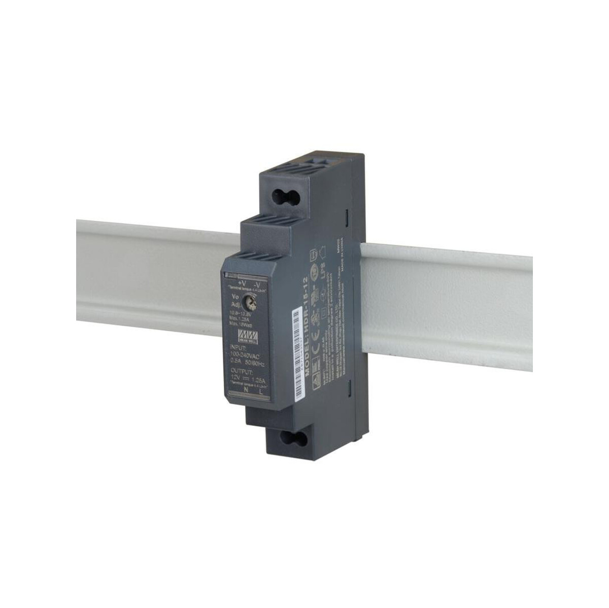 ZASILACZ IMPULSOWY NA SZYNĘ DIN MEAN WELL HDR-15-12 12V/15W/1.25A