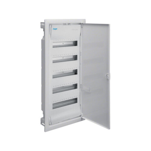 Rozdzielnica p/t z drzwiami metalowymi, 5 rzędów, 60 modułów, IP30, HAGER Volta VU60NC