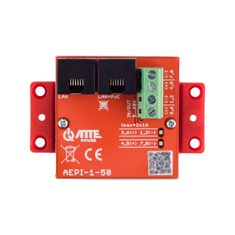 6d83ae5541bb998c465abe488ba21001_original Adapter PoE PASSIVE 1 kanałowy 10/100/1000Mbps ATTE AEPI-1-50