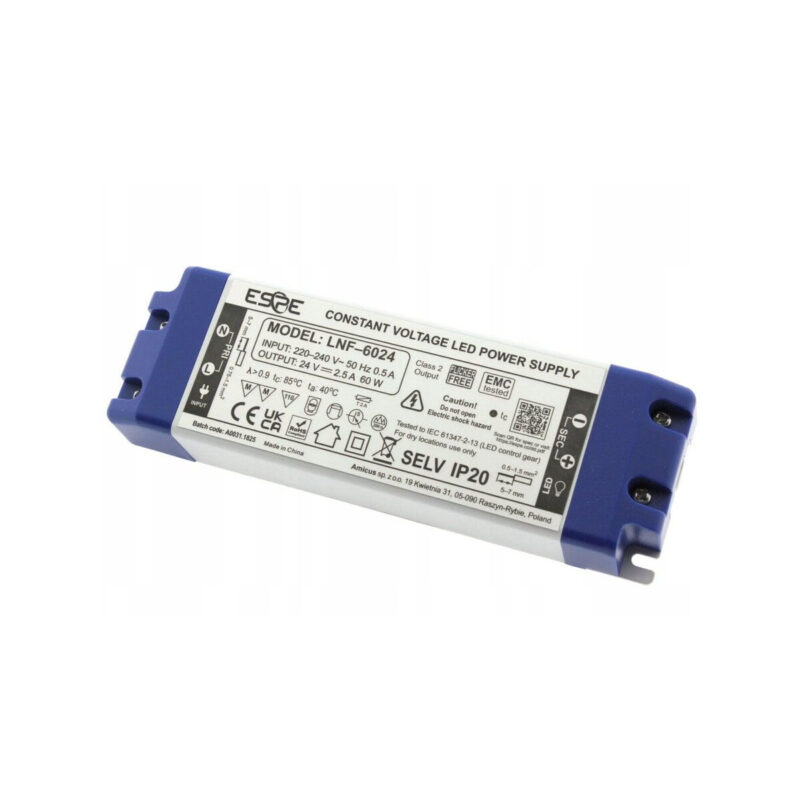 ZASILACZ IMPULSOWY LED ESPE LNF-6024 24V/60W/2.5A IP20