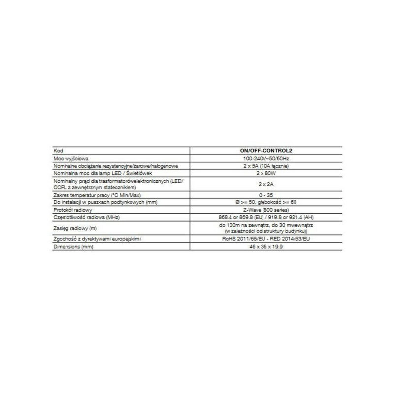 Moduł sterujący NICE On/Off-Control 868,4 Mhz FGS-225 ZW5 EU