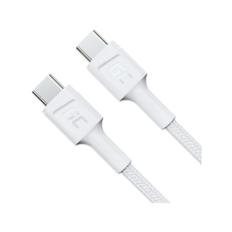 KABEL USB-C / USB-C Green Cell POWERSTREAM 200cm BIAŁY PD 60W ULTRA CHARGE QUICK CHARGE 3.0 KABGC29W