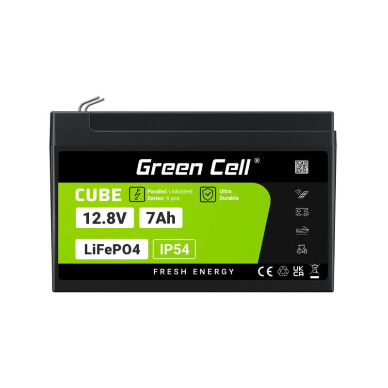 AKUMULATOR LITOWO-ŻELAZOWO-FOSFORANOWY LiFePO4 Green Cell Cube 12.8V 7Ah LFPGC12V7AH
